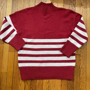 Red and White Striped Womens Sweater
